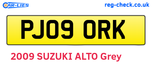 PJ09ORK are the vehicle registration plates.