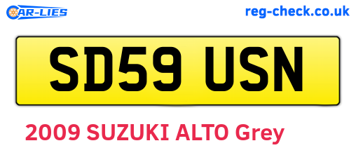 SD59USN are the vehicle registration plates.