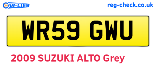 WR59GWU are the vehicle registration plates.