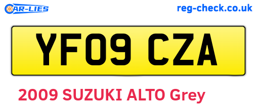 YF09CZA are the vehicle registration plates.