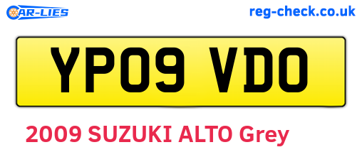 YP09VDO are the vehicle registration plates.