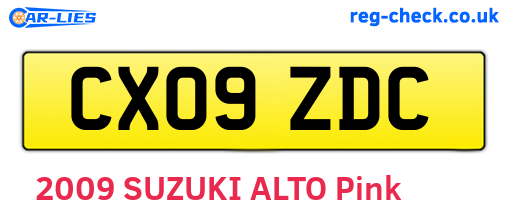 CX09ZDC are the vehicle registration plates.