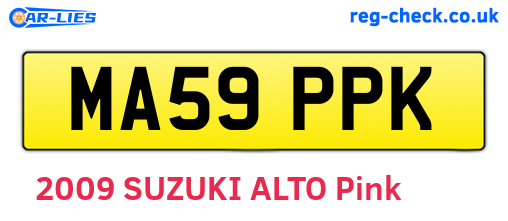MA59PPK are the vehicle registration plates.