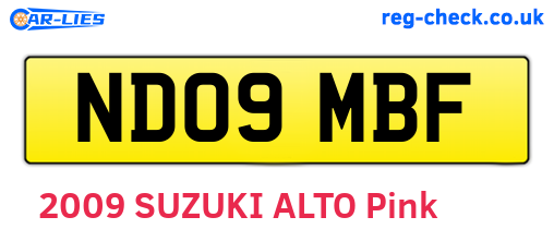 ND09MBF are the vehicle registration plates.