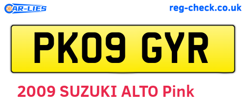 PK09GYR are the vehicle registration plates.