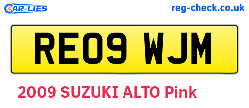 RE09WJM are the vehicle registration plates.