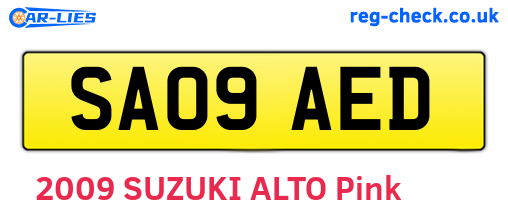 SA09AED are the vehicle registration plates.