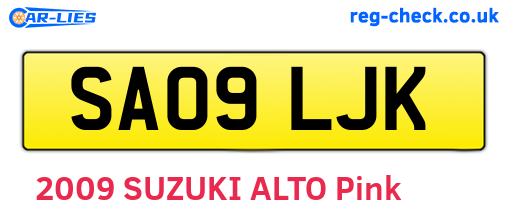 SA09LJK are the vehicle registration plates.