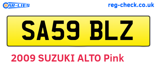 SA59BLZ are the vehicle registration plates.