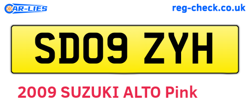 SD09ZYH are the vehicle registration plates.