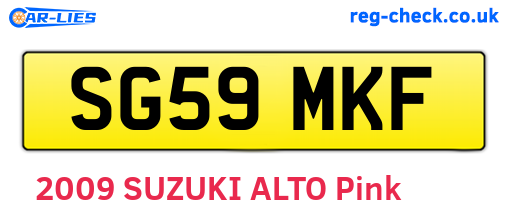SG59MKF are the vehicle registration plates.