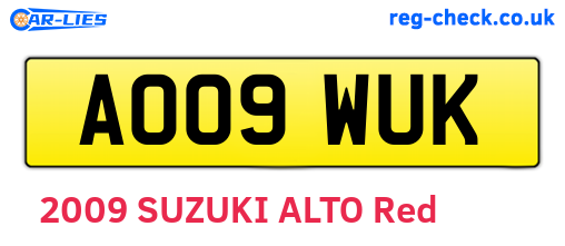 AO09WUK are the vehicle registration plates.