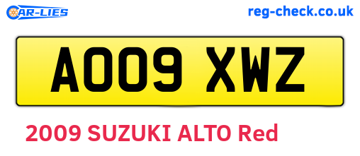 AO09XWZ are the vehicle registration plates.