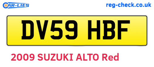 DV59HBF are the vehicle registration plates.