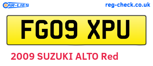 FG09XPU are the vehicle registration plates.