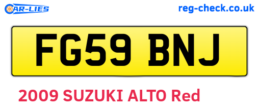 FG59BNJ are the vehicle registration plates.