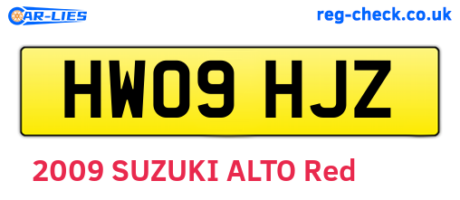HW09HJZ are the vehicle registration plates.