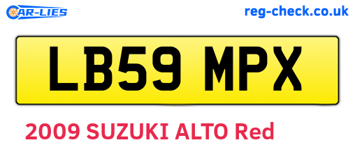 LB59MPX are the vehicle registration plates.
