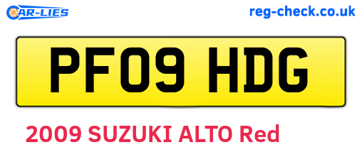 PF09HDG are the vehicle registration plates.