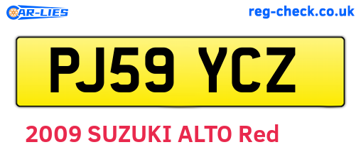 PJ59YCZ are the vehicle registration plates.