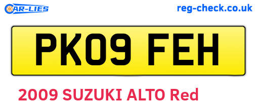 PK09FEH are the vehicle registration plates.