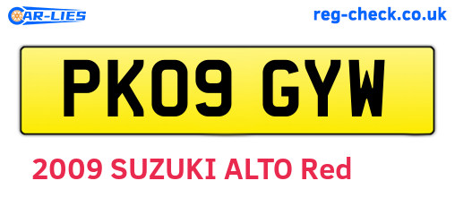 PK09GYW are the vehicle registration plates.
