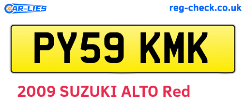 PY59KMK are the vehicle registration plates.