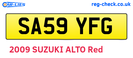SA59YFG are the vehicle registration plates.