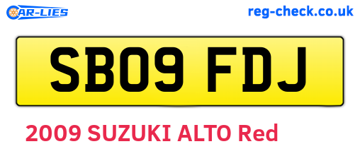 SB09FDJ are the vehicle registration plates.