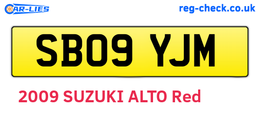 SB09YJM are the vehicle registration plates.