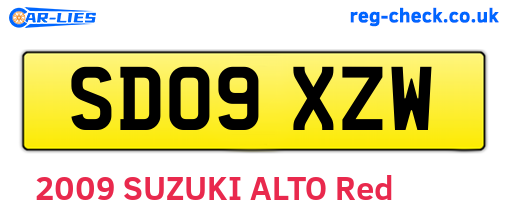 SD09XZW are the vehicle registration plates.