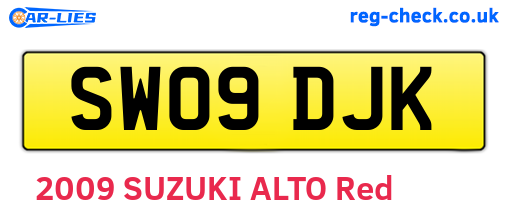 SW09DJK are the vehicle registration plates.