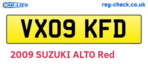 VX09KFD are the vehicle registration plates.