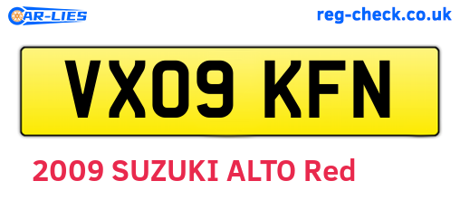 VX09KFN are the vehicle registration plates.