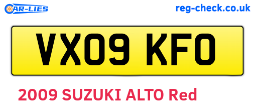 VX09KFO are the vehicle registration plates.