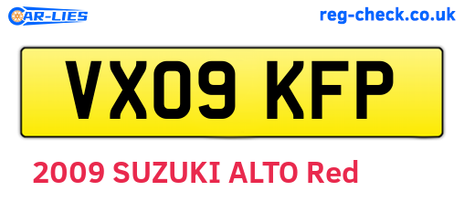 VX09KFP are the vehicle registration plates.