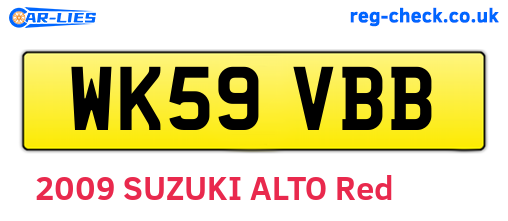 WK59VBB are the vehicle registration plates.