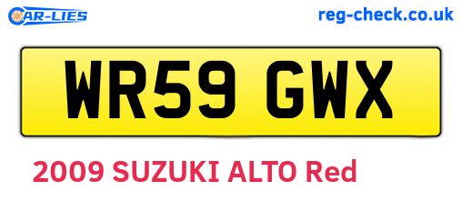 WR59GWX are the vehicle registration plates.