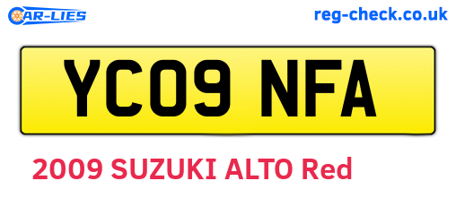 YC09NFA are the vehicle registration plates.