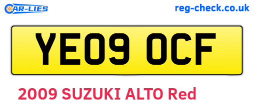 YE09OCF are the vehicle registration plates.