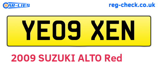 YE09XEN are the vehicle registration plates.