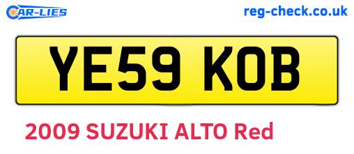 YE59KOB are the vehicle registration plates.