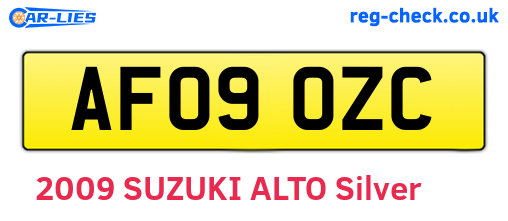 AF09OZC are the vehicle registration plates.