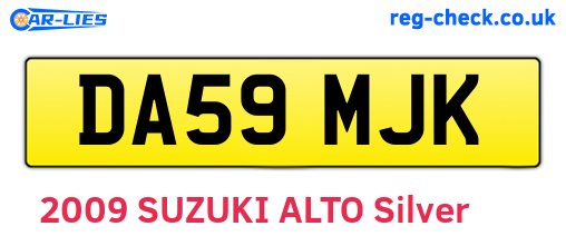DA59MJK are the vehicle registration plates.