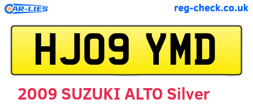 HJ09YMD are the vehicle registration plates.