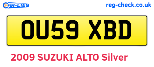 OU59XBD are the vehicle registration plates.