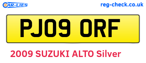 PJ09ORF are the vehicle registration plates.