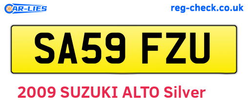 SA59FZU are the vehicle registration plates.