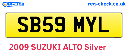 SB59MYL are the vehicle registration plates.