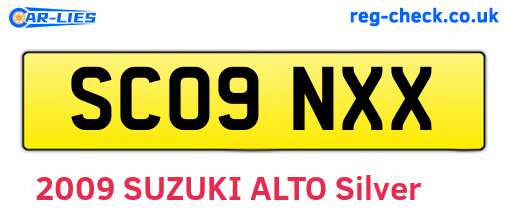 SC09NXX are the vehicle registration plates.